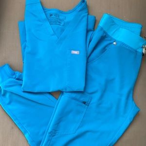 Figs Bright Teal Scrubs Set